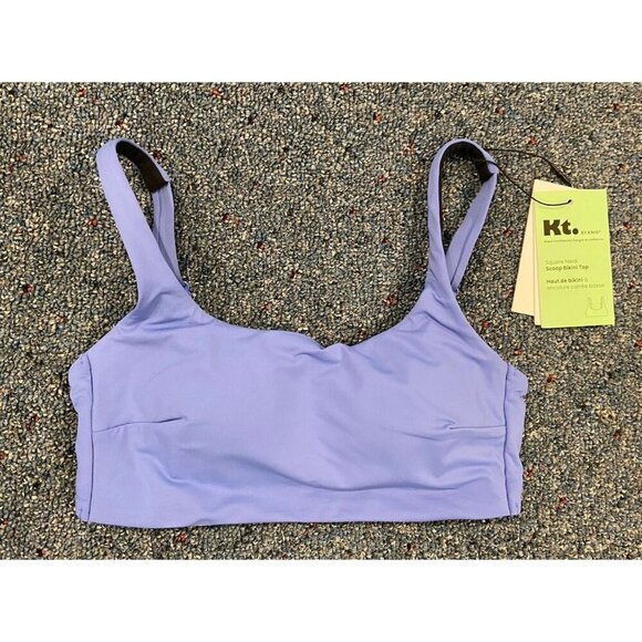 NWT Knix Bikini Bathing Suit Top Square Neck Wave Pool Blue XS New - Picture 1 of 5
